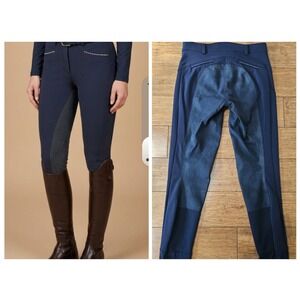 Pikeur Selection Breeches Women 28 Navy Blue Good Full Seat Crystal Accent